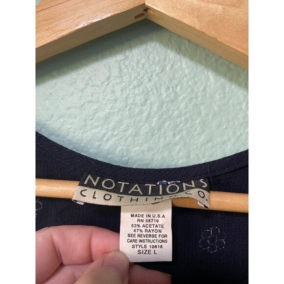Vintage Notations Clothing Co Women's‎ Navy Floral Short Sleeveless Dress Large - Picture 4 of 6